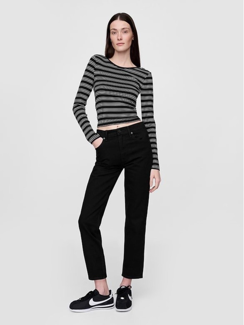 Gap Black High Rise Cheeky Straight Jeans 4R